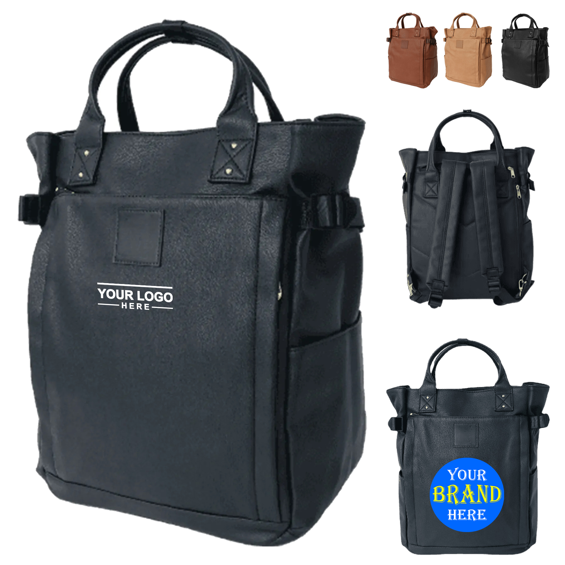 17 Inch PU Laptop Backpack