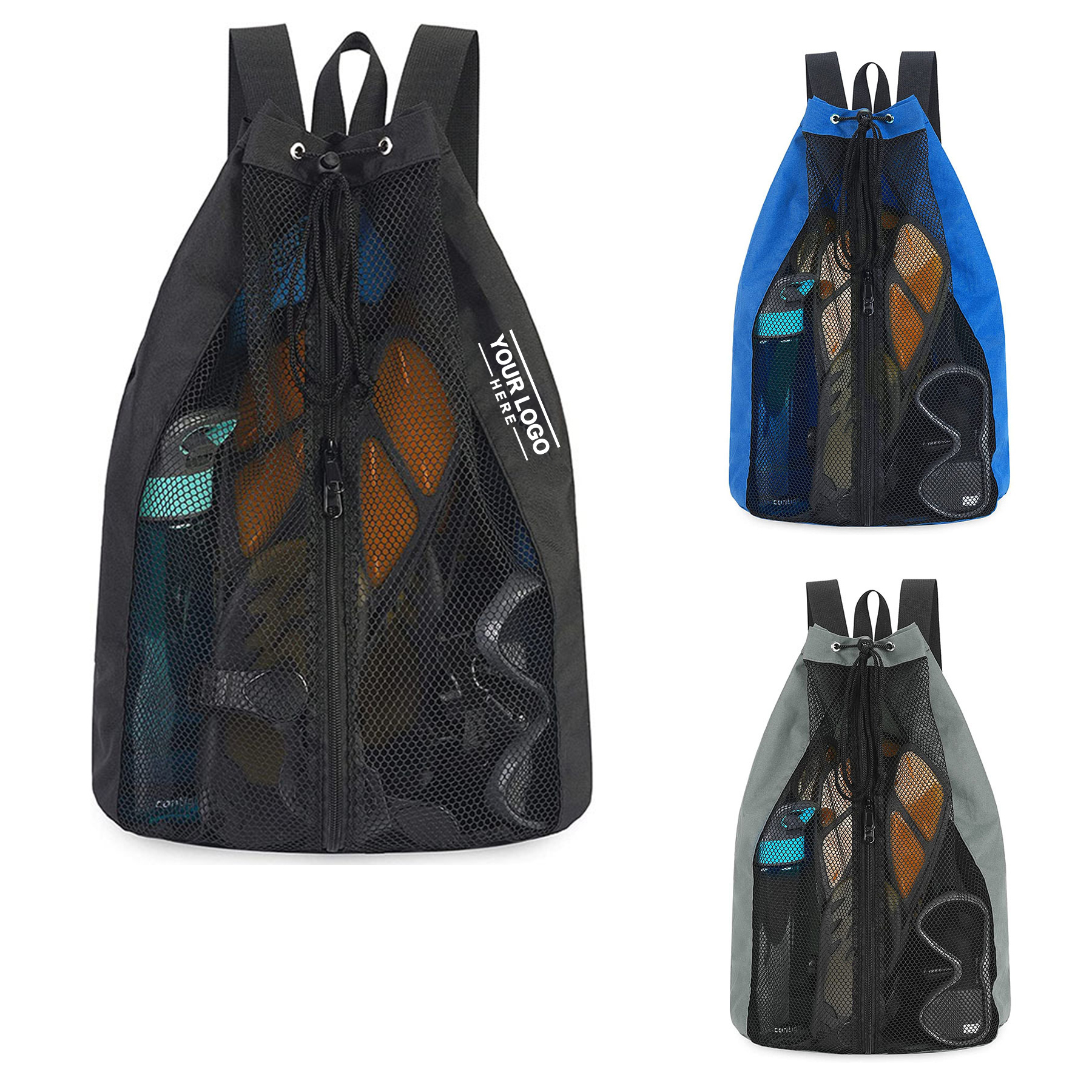 18.9″ Drawstring Mesh Sports Backpack