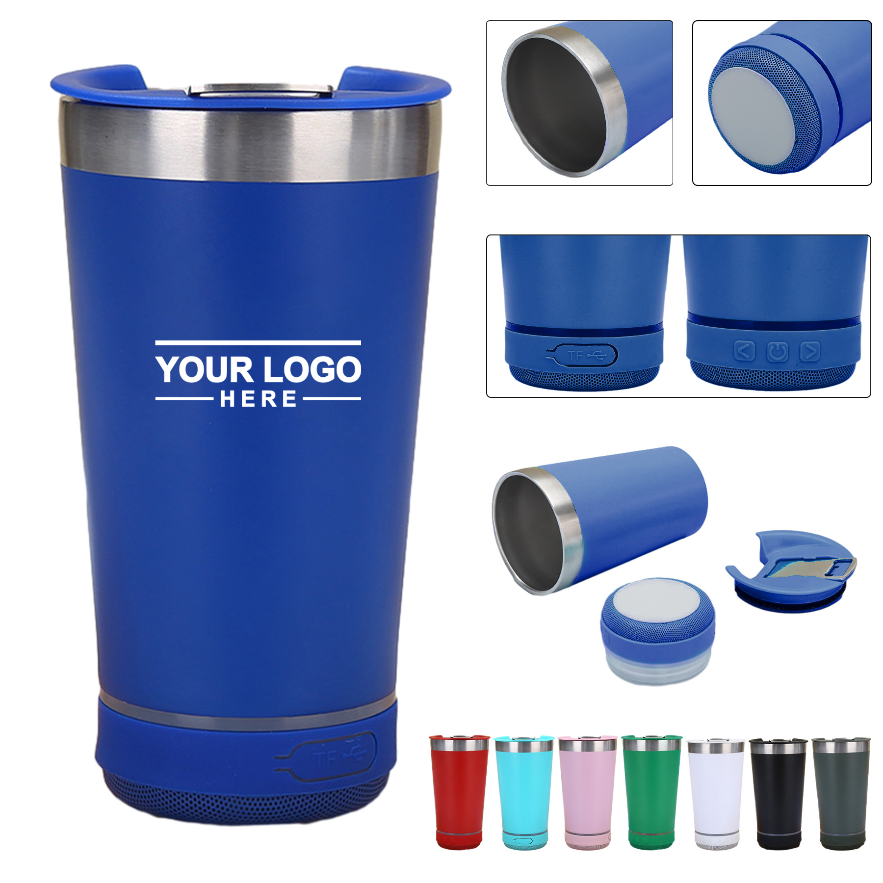 16Oz Beer Tumbler Cup W/ Smart Bluetooth Speaker
