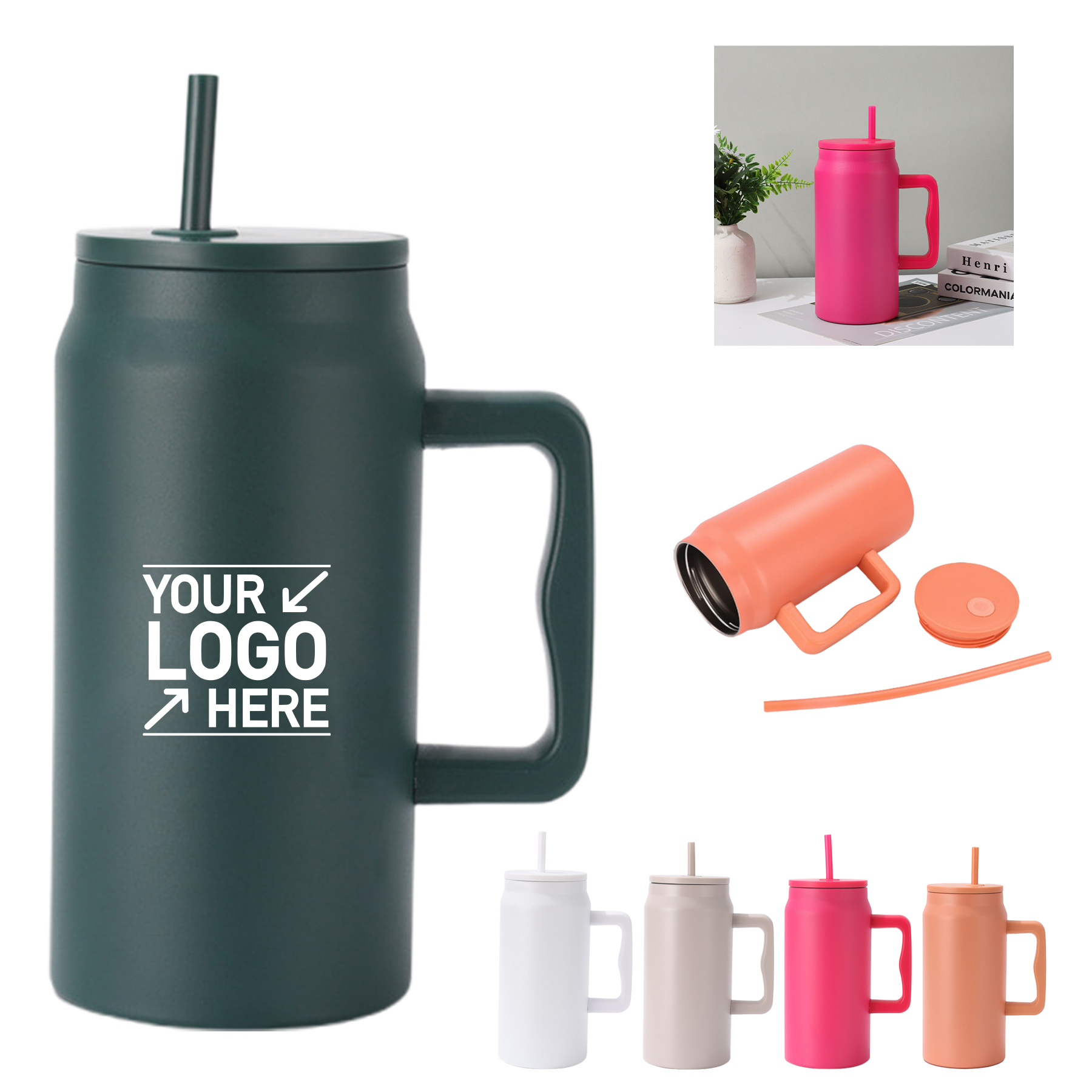 50 oz Stainless Steel Large Travel Jug Water Bottle