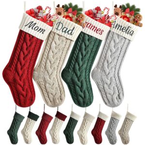 Knit Christmas Stocking With Personalized Cuff