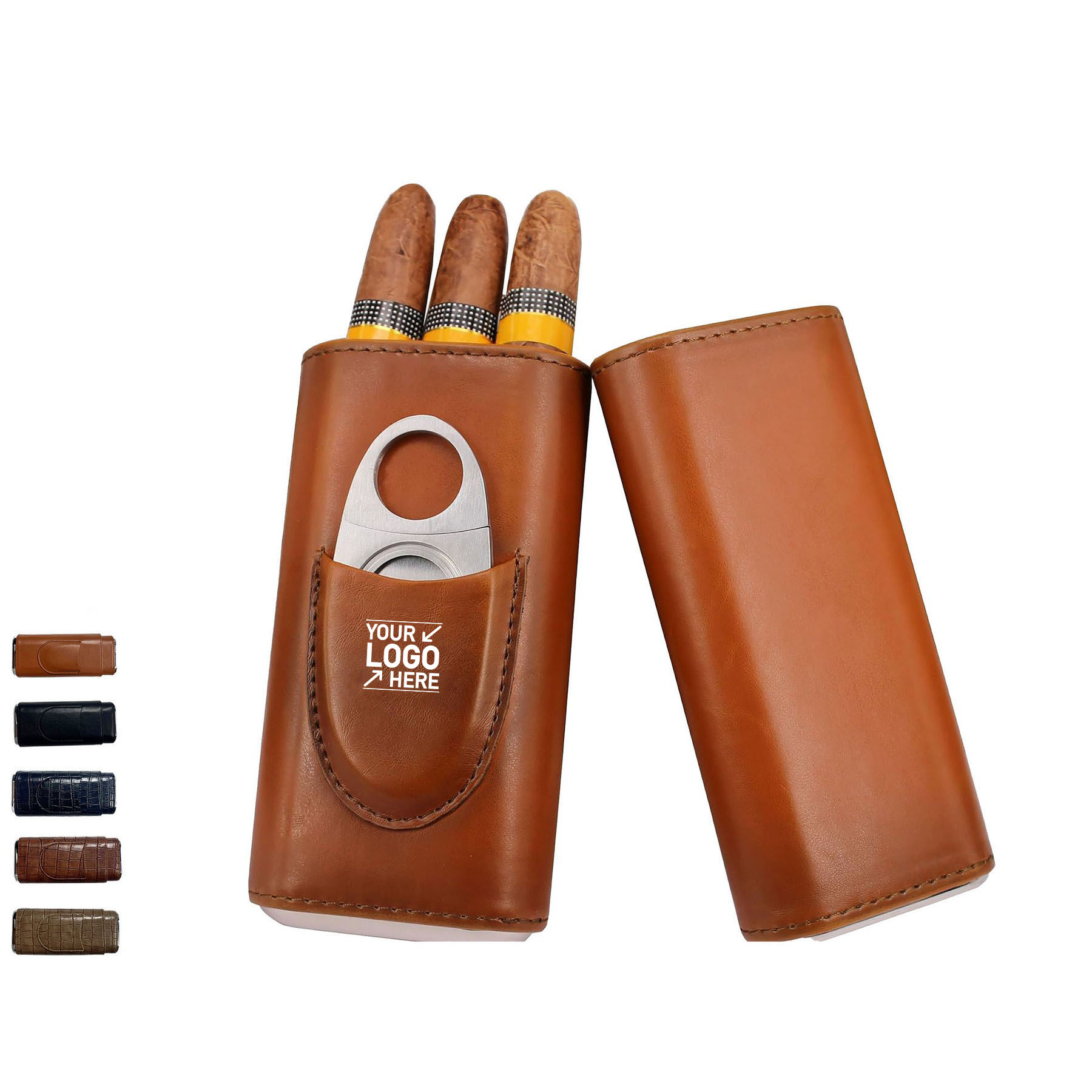 Leather Cigar Case with Cutter