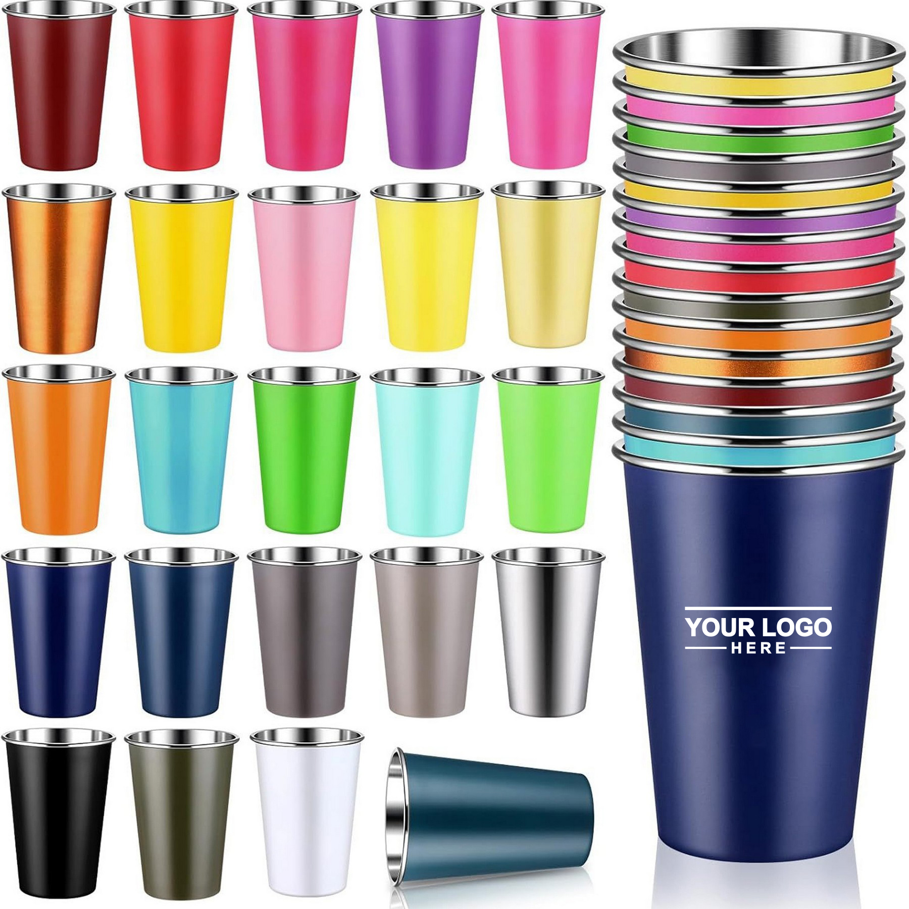 16 oz Stainless Steel Drinking Cups