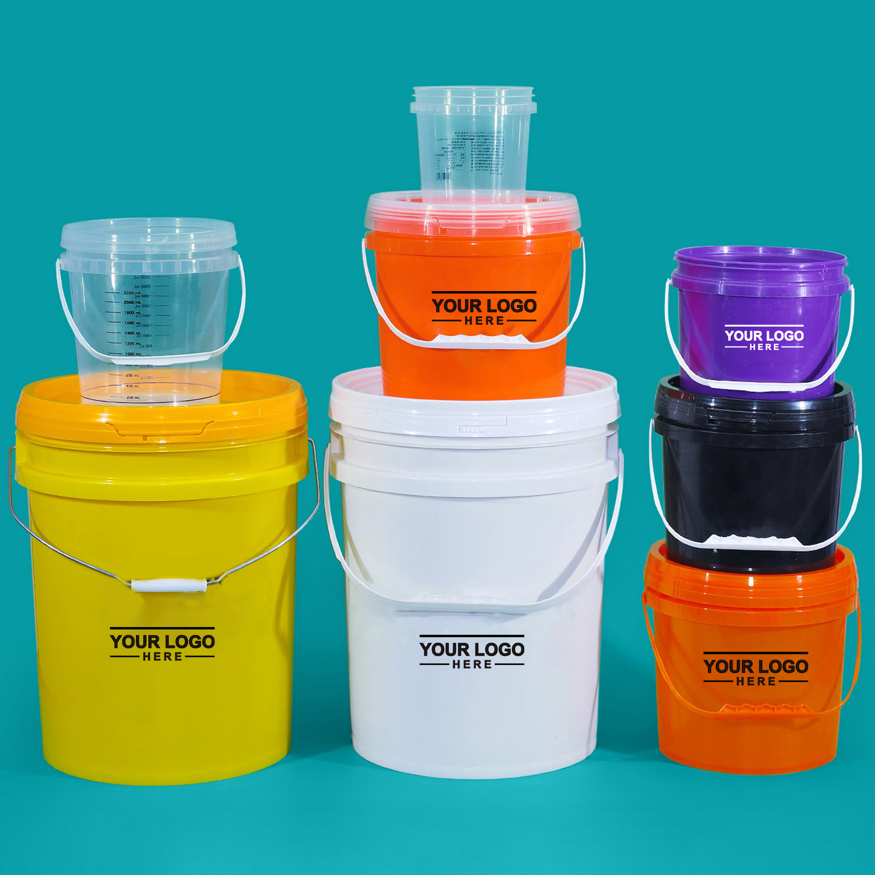 1L Plastic Storage Bucket with Lid