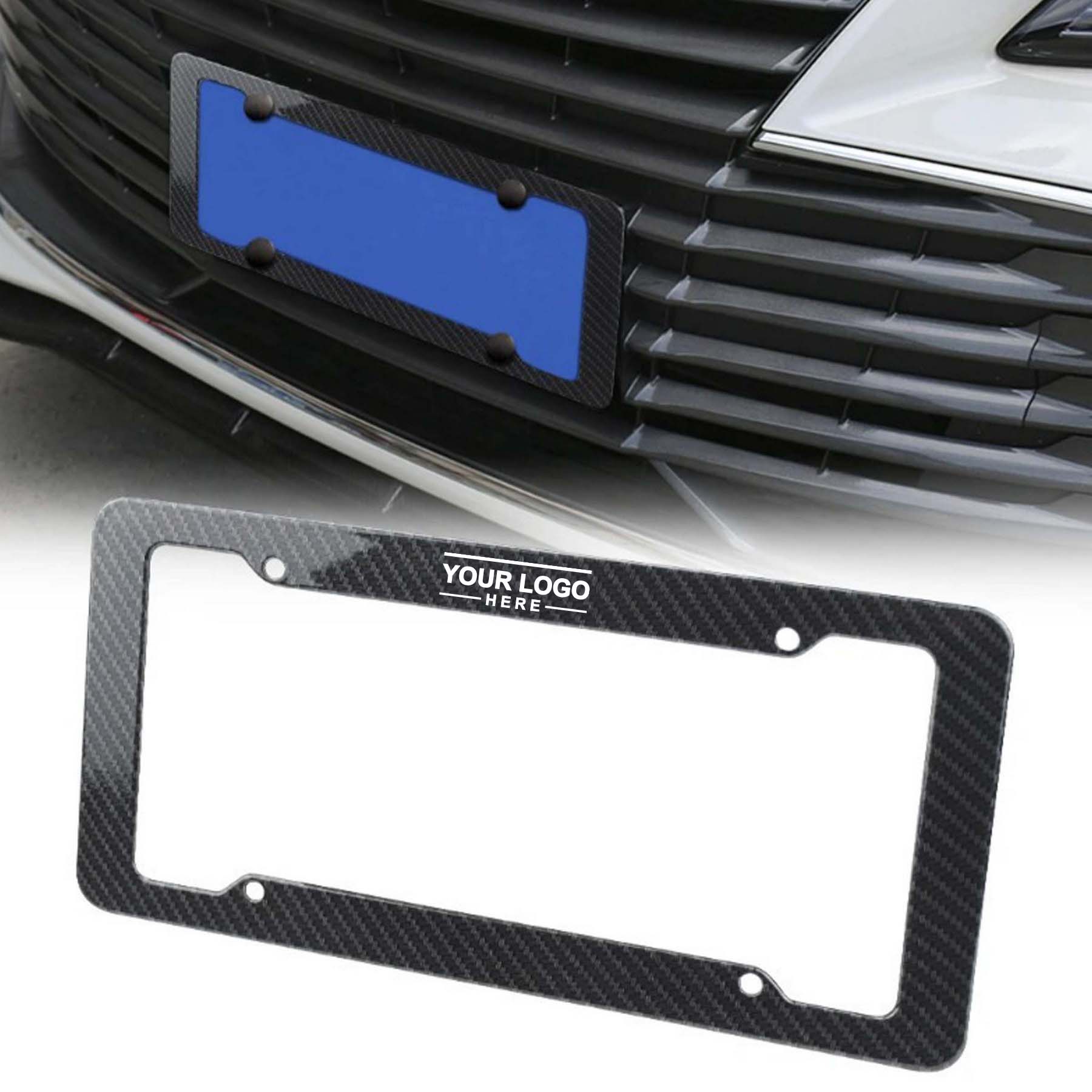 Carbon-Style License Plate Frame with 4-Hole Mount