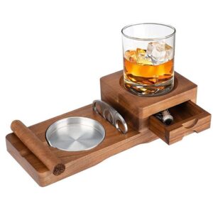 Wooden Cigar Ashtray Set